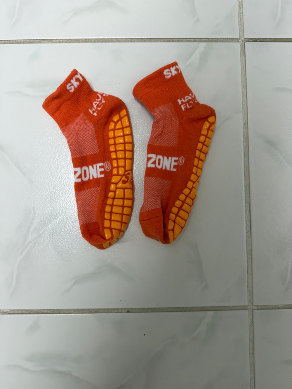 Sky Zone Women's Orange Non-Slip Grip Athletic Socks